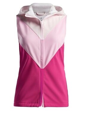 G/FORE Women’s Golf Pink Hooded Colorblock Vest Chevron